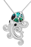 Abalone Shell Seahorse Sterling Silver Pendant 4853