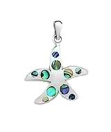 Sterling Silver Starfish with Abalone Shell Pendant 7483