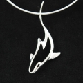 Aqueous Silhouette Sterling Silver Shark Necklace