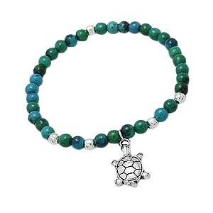 Azurite Gemstone Tortoise Stretch Bracelet