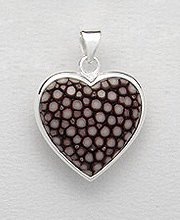 Sterling Silver Stingray Leather Pendant PP 947 (Brown)