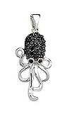 Octopus Sterling Silver Pendant with CZ and Rhodium Plating 402