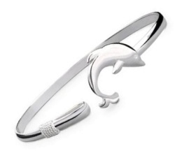 Sterling Silver Dolphin Bangle 31511