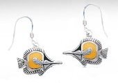 Yellow Longnose Butterflyfish Earrings DE 7916