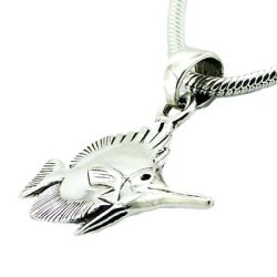 Fish Bone Necklace Fishbone Charm Jewelry Chef Sushi NEW 925 Sterling Silver 