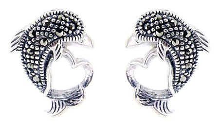 sterling silver dolphin earrings