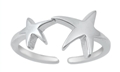 Rhodium Plated Two Sea Stars Toe Ring SITR5770