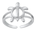 Rhodium Plated Turtle Toe Ring SITR6770
