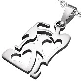 Stainless Steel 2 Hearts Pendant 810