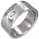 Stainless Steel Artistic Ocean Wave Ring 840