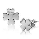 Stainless Steel Clover Post Earrings 090