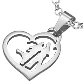 Stainless Steel Couple Heart Pendant 330