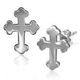 Stainless Steel Cross Post Earrings 001