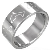 Stainless Steel Dolphin Band Ring