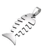 Stainless Steel Fish Bone Pendant 990