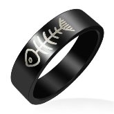 Stainless Steel Fish Bone Ring