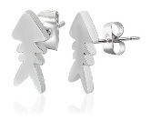 Stainless Steel Fishbone Post Earrings 180