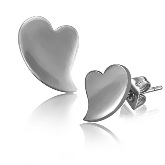 Stainless Steel Heart Post Earrings 211