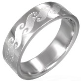 Stainless Steel Ocean Wave Ring 770