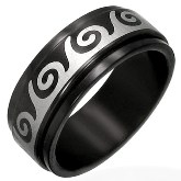 Stainless Steel Spinning Tidal Wave Ring 040