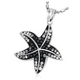 Stainless Steel Gradient CZ Starfish Necklace 181