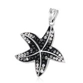 Stainless Steel Gradient CZ Starfish Pendant 181