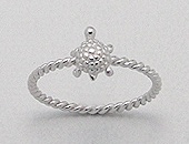 Sterling Silver Baby Turtle Ring 894