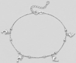 Sterling Silver Dolphin Anklet 713