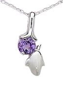 Dolphin Sterling Silver Necklace with Amethyst 330