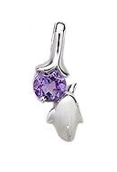 Sterling Silver Dolphin Pendant with Amethyst