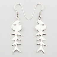 Sterling Silver Fishbone Earrings PE 193