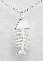 Sterling Silver Fishbone Necklace 817