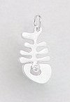 Fishbone Sterling Silver Pendant 129