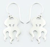 Sterling Silver Octopus Earrings PE 547