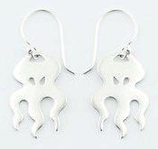 Sterling Silver Octopus Earrings PE 547