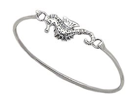 Sterling Silver Seahorse Bangle 238