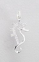 CZ Seahorse Sterling Silver Charm 666