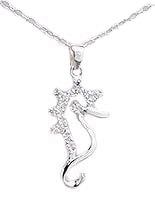 CZ Seahorse Sterling Silver Necklace 666