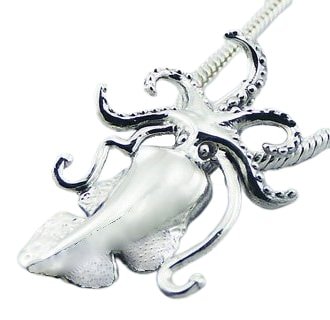 Sterling Silver Squid Necklace PP737