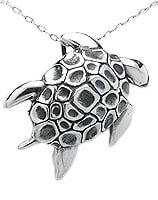 Swimming Sea Turtle Sterling Silver Necklace