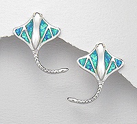 Sterling Silver Stingray Post Earrings 252