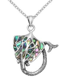 Abalone Shell Stingray Sterling Silver Pendant 9543