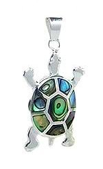 Sterling Silver Tortoise Pendant 081 with Abalone Shell