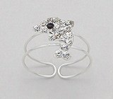 Clear Crystal Dolphin Sterling Silver Toe Ring 653