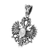 Stainless Steel Albanian Eagle Pendant 163 with CZ