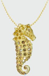 Seahorse Gold Crystal Necklace