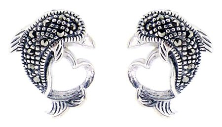 sterling silver dolphin earrings
