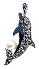 Sterling Silver Dolphin Pendant with Marcasite