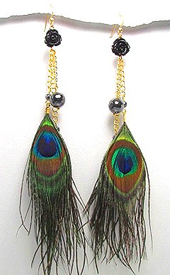 Peacock Feather Earrings 714