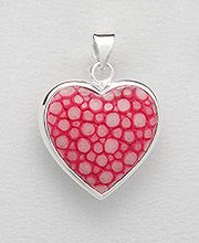 Sterling Silver Stingray Leather Pendant PP 947 (Pink)